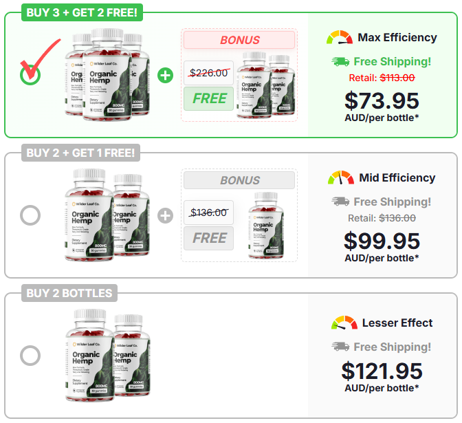 Wilder Leaf Hemp Gummies Packages and Pricing